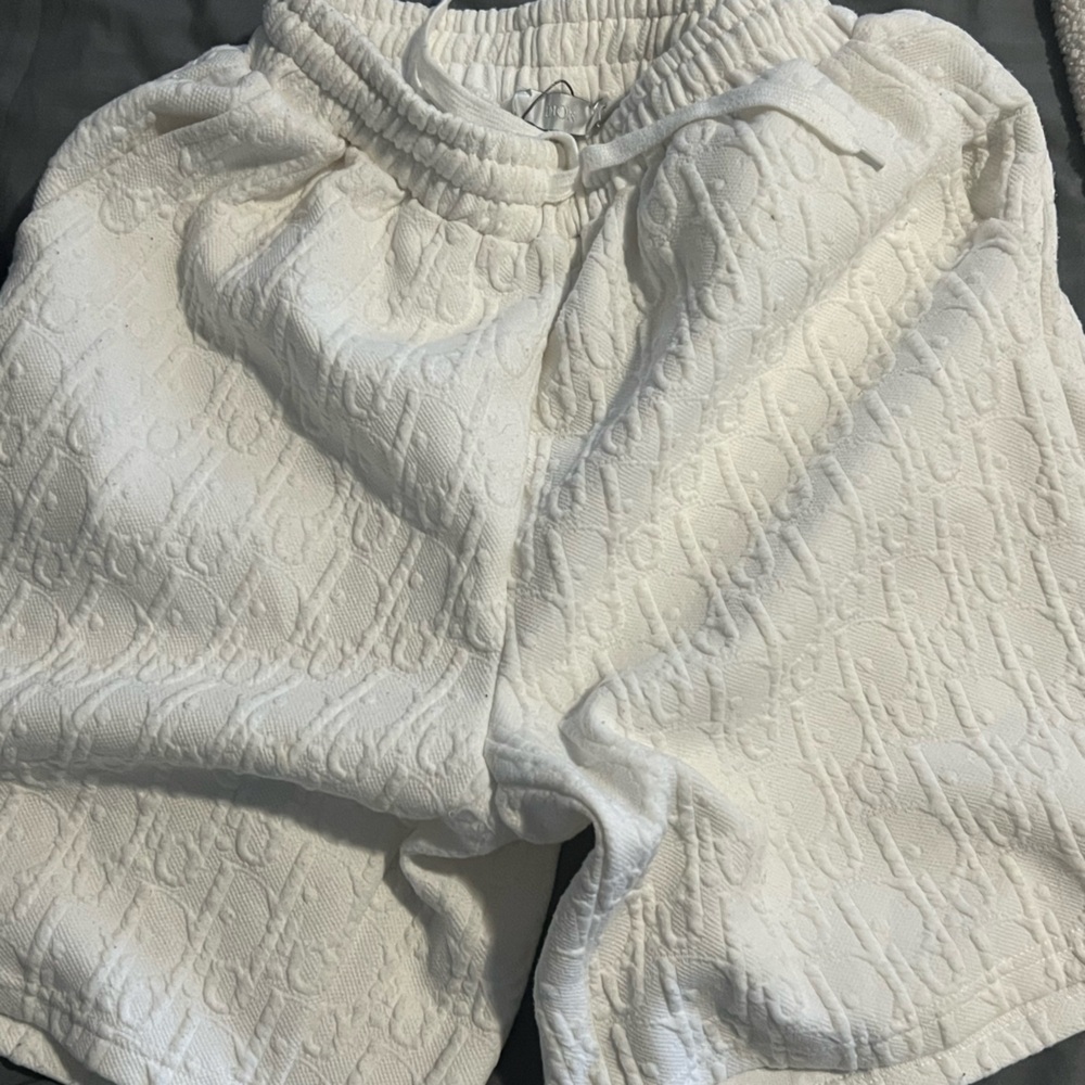 Dior White Embossed Monogram Men’s Shorts